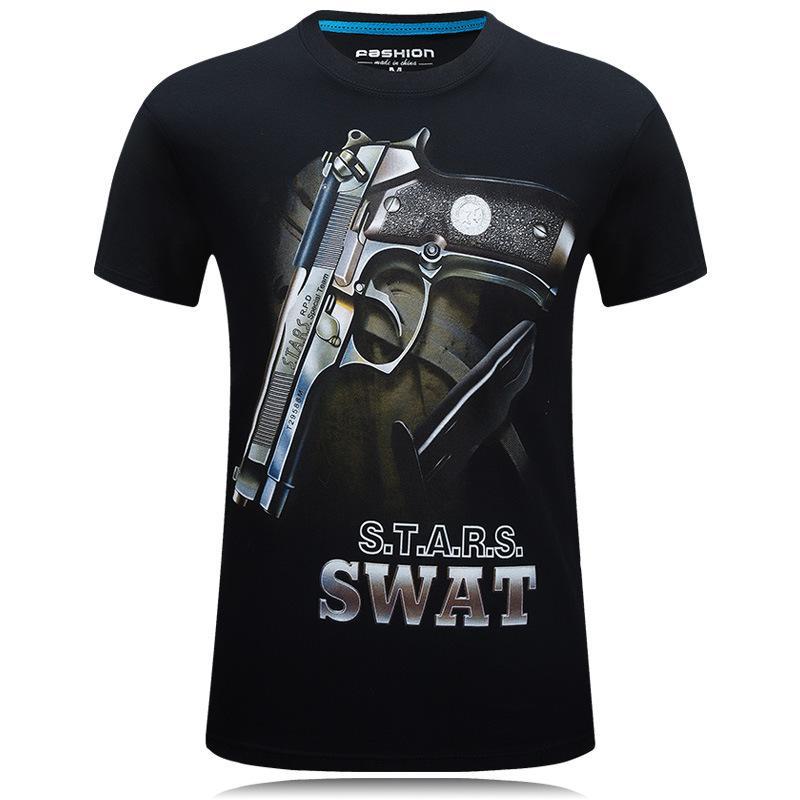 SWAT Bros Glock and Bullet Shirt-Black-Theone Apparel