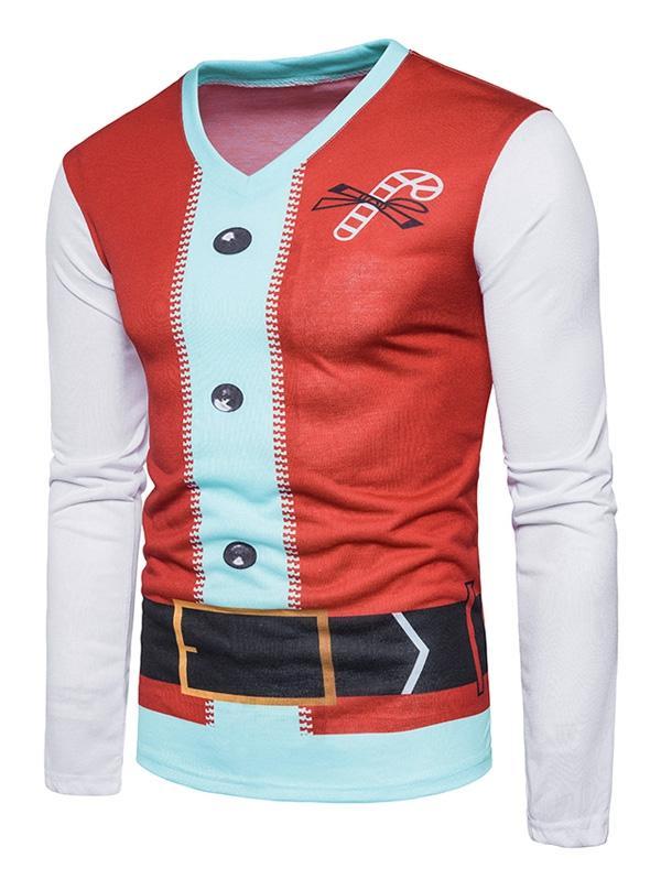 Santa Costume V Neck Ugly Shirt