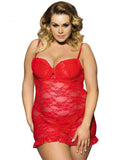 See-Through Lace Plus Size Slip Dress - Theone Apparel