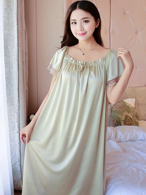 Silky Mesh Ruffle Nightgown - Theone Apparel