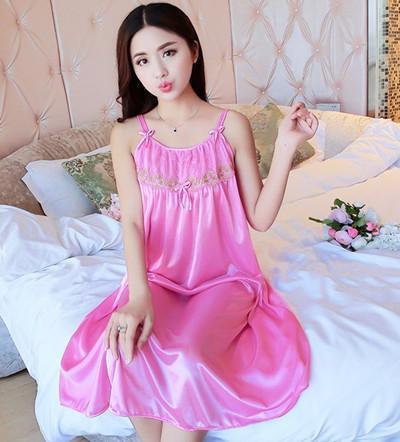 Silky Touch Trapeze Night Dress-Dark Pink-Theone Apparel