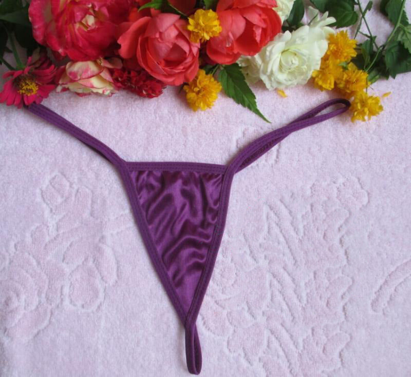 Simple G-String Thong with Transparent Lace Thong-Purple-Theone Apparel
