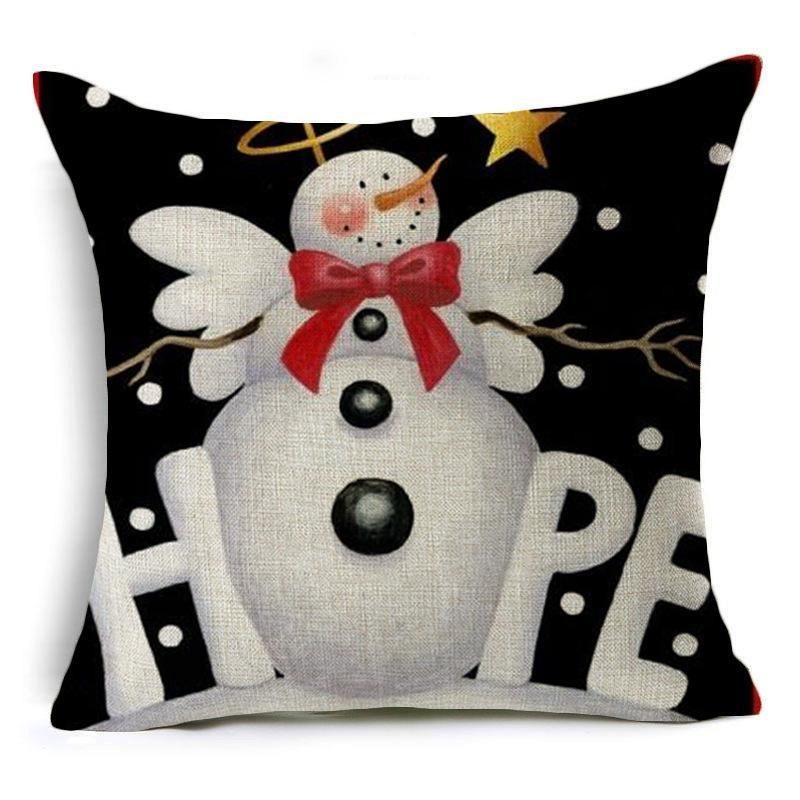 Smiling Snowman Holiday Pillow Covers-601-0057-S10-Theone Apparel
