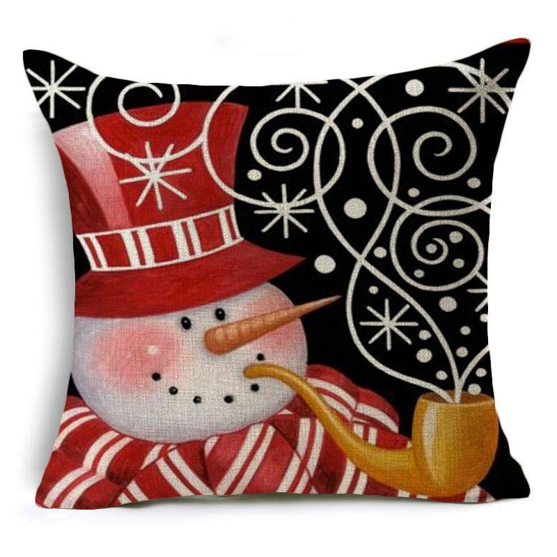 Smiling Snowman Holiday Pillow Covers-601-0057-S4-Theone Apparel