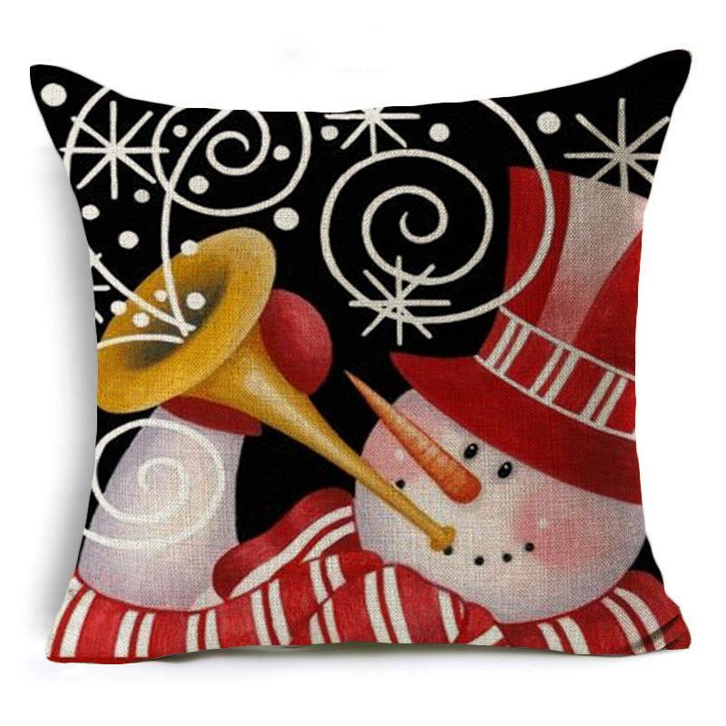 Smiling Snowman Holiday Pillow Covers-601-0057-S6-Theone Apparel