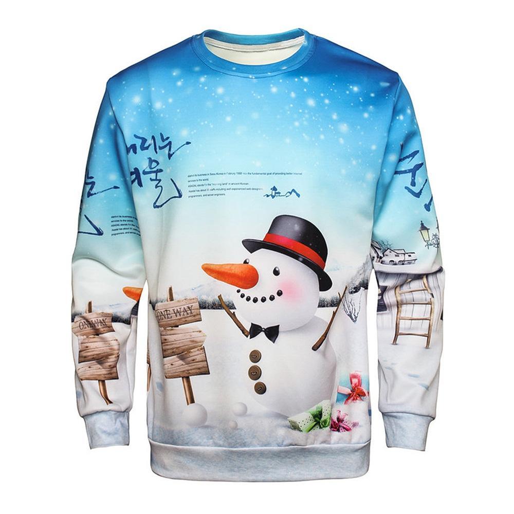 Snowman Crew Neck Pullover Felpa