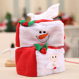 Tampa da caixa de lenços de lenços de tecido de neve e Papai Noel