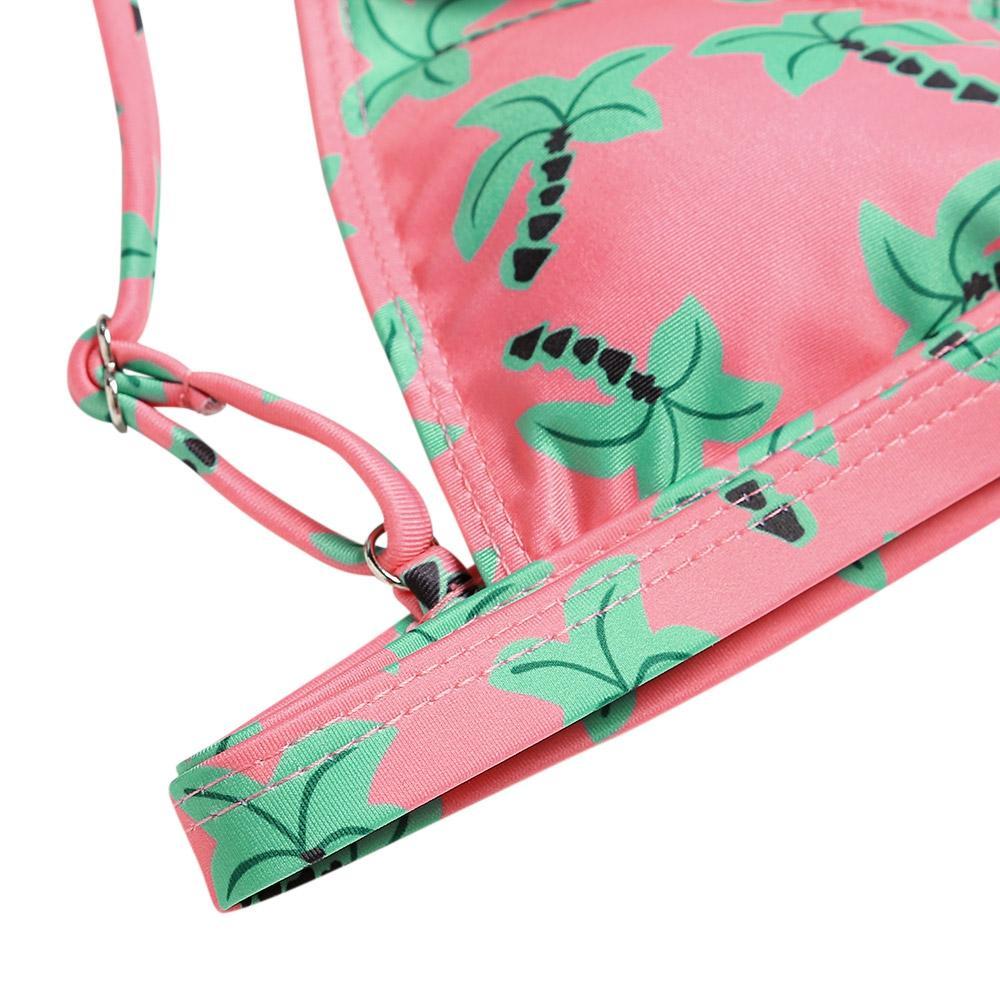 Spaghetti Strap Tree Print Bikini