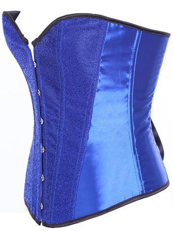 Sparkle Front Underbust Corset-Blue-Theone Apparel