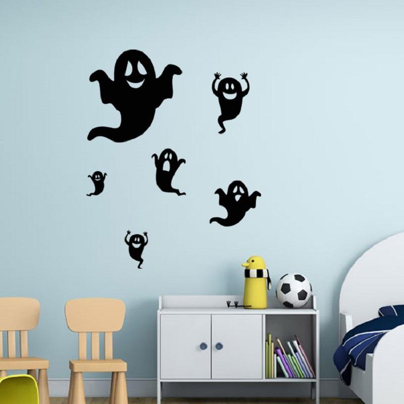 Spooky Halloween Black Ghost Wall Sticker