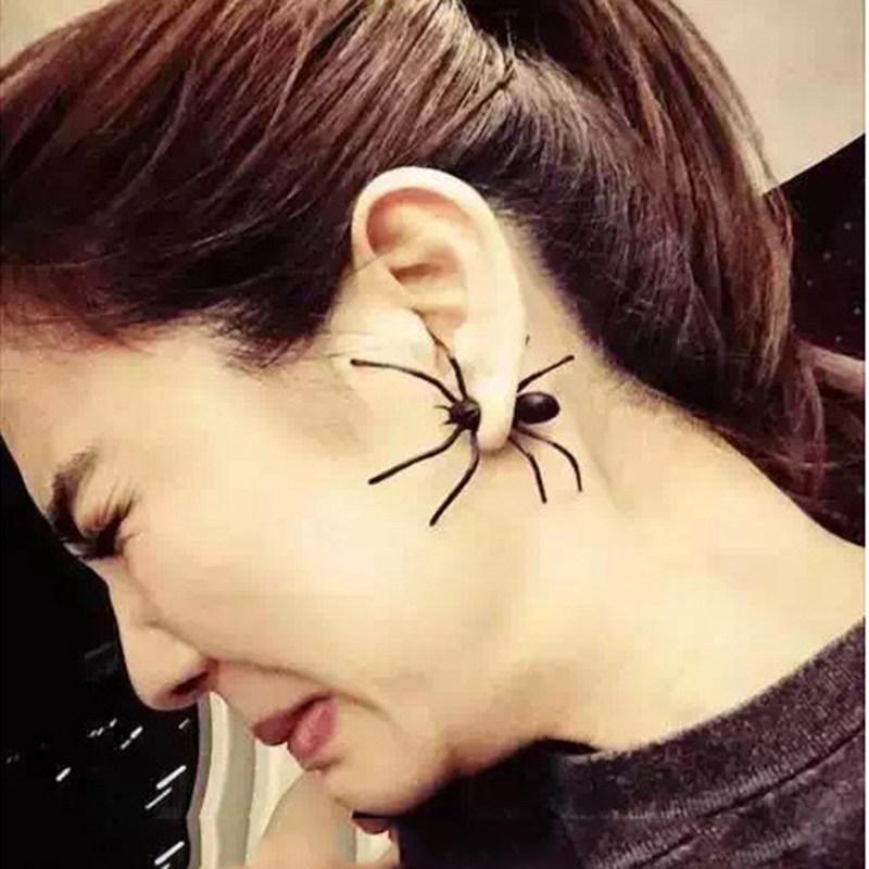 Spooky Spider Front to Back Earrings-Black-Theone Apparel