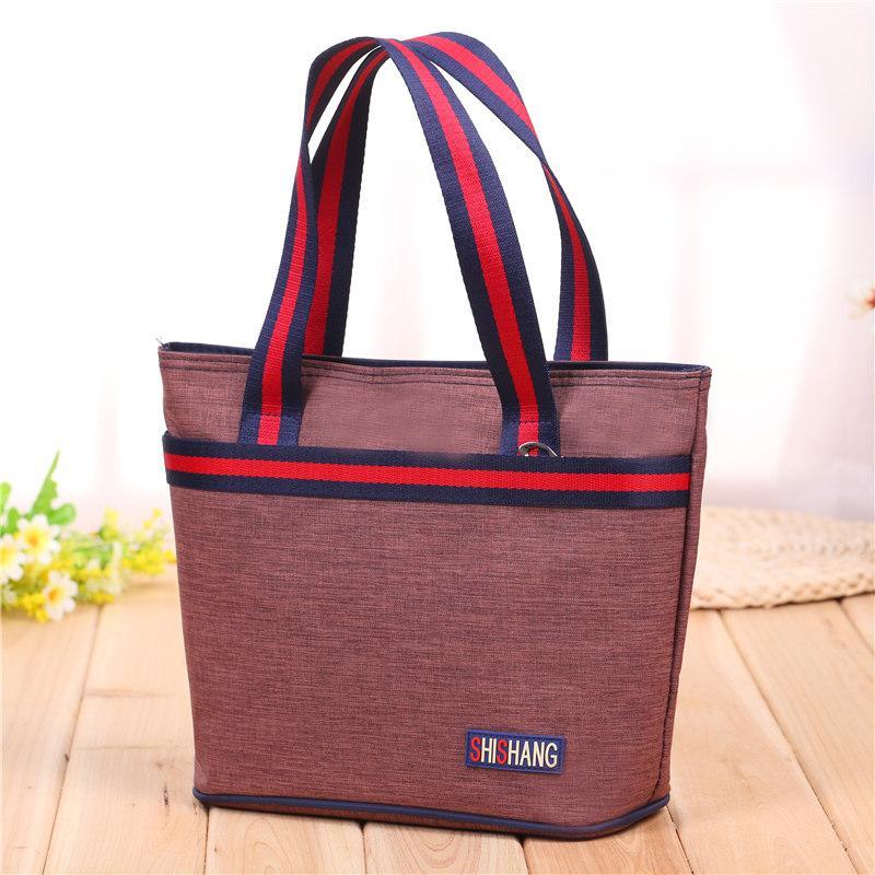 Strappy Shopper Tote Handbag-Coffee-Theone Apparel