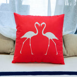 Penutup Bantal Flamingo Merah Muda Tropis