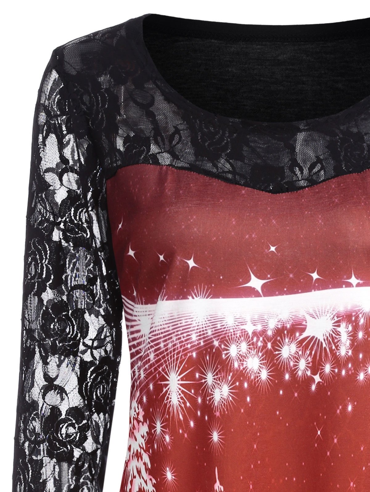 Ugly Red and Black Christmas Lace Shirt