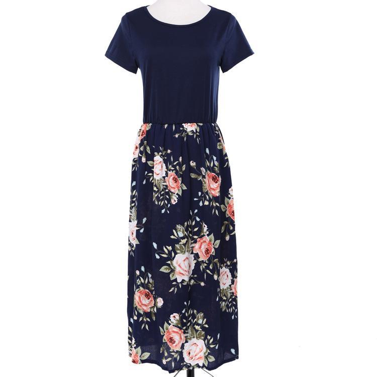 Vintage Floral Print Cap Sleeve Dress