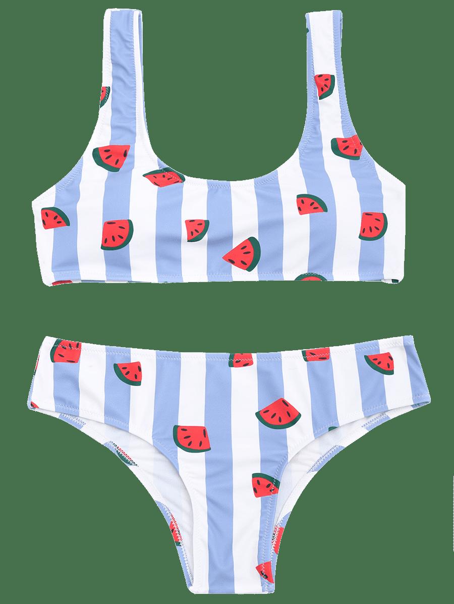 Adorable Watermelon Striped Bikini Set - THEONE APPAREL