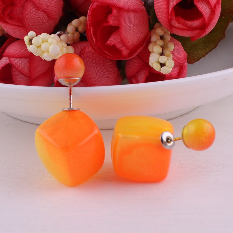 Asymmetrical Cube and Sphere Earrings - THEONE APPAREL