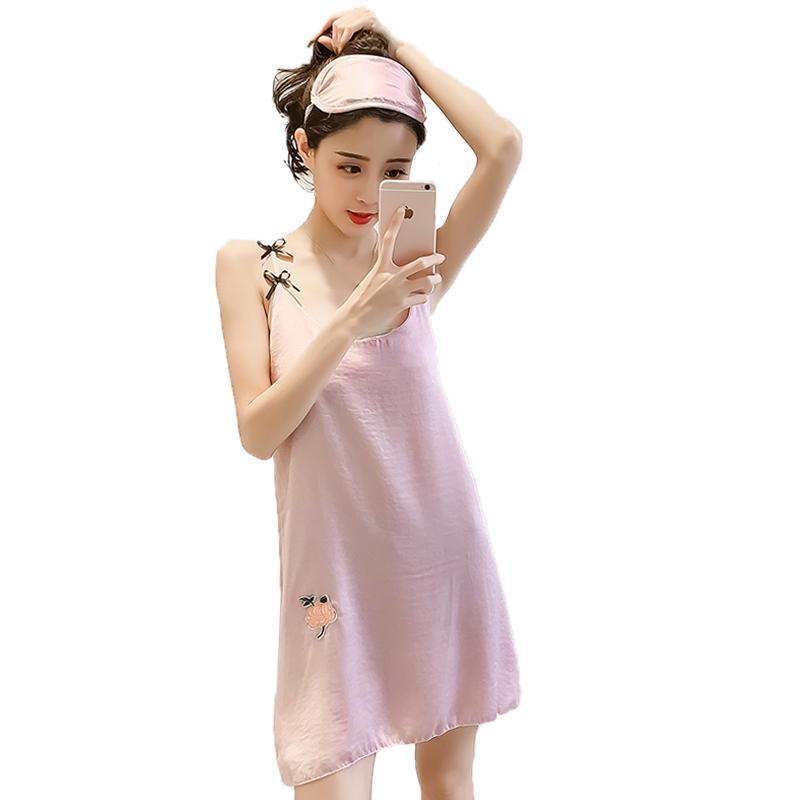 Berry Applique Sleep Dress with Mask - THEONE APPAREL