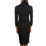 Black Three-Quarter Sleeve Mock Dress - THEONE APPAREL