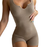Body Suit with Shorts and No Sleeves - THEONE APPAREL