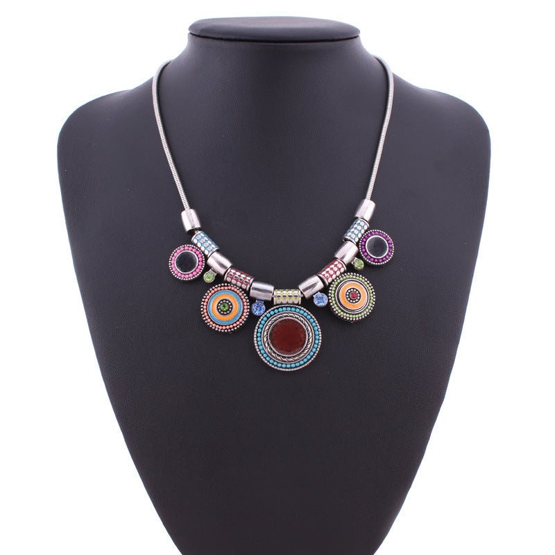 Bold Coloful Disc Necklace - THEONE APPAREL