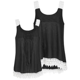 Bows and Embroidered Lace Hem Tank - THEONE APPAREL