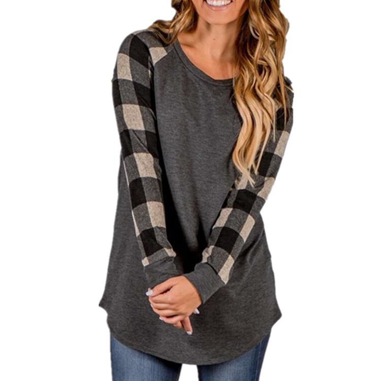 Buffalo Check Raglan Tunic-Length Tee - THEONE APPAREL