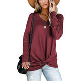 Bunched Long Sleeve Autumnal Solid Color Top - THEONE APPAREL