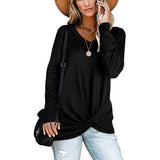 Bunched Long Sleeve Autumnal Solid Color Top - THEONE APPAREL