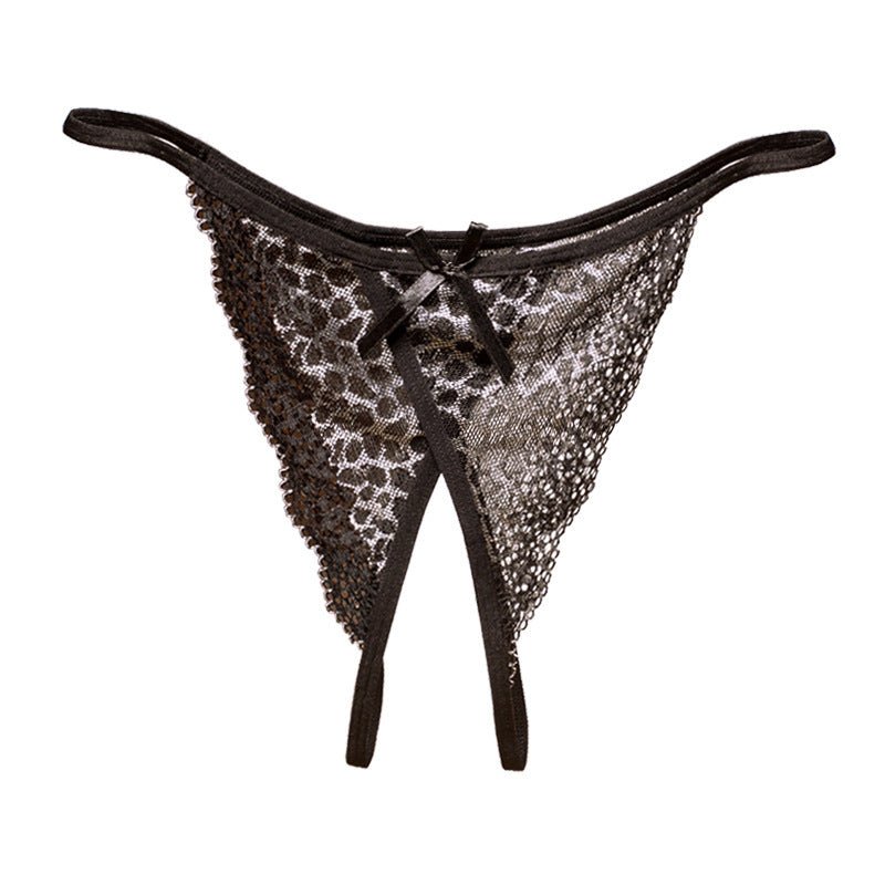 Butterfly Style Open Front Lace Cutout Thongs - THEONE APPAREL