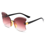 Butterfly Wing Ombre Frameless Plastic Sunglasses - THEONE APPAREL