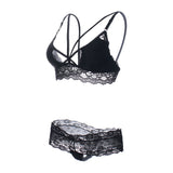 Cage Strap Lace Demi Bra and Panty Set - THEONE APPAREL