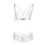 Cage Strap Lace Demi Bra and Panty Set - THEONE APPAREL