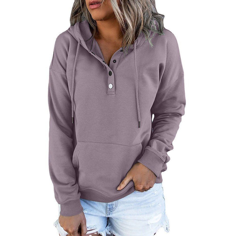 Casual Button Front Hoodie - THEONE APPAREL