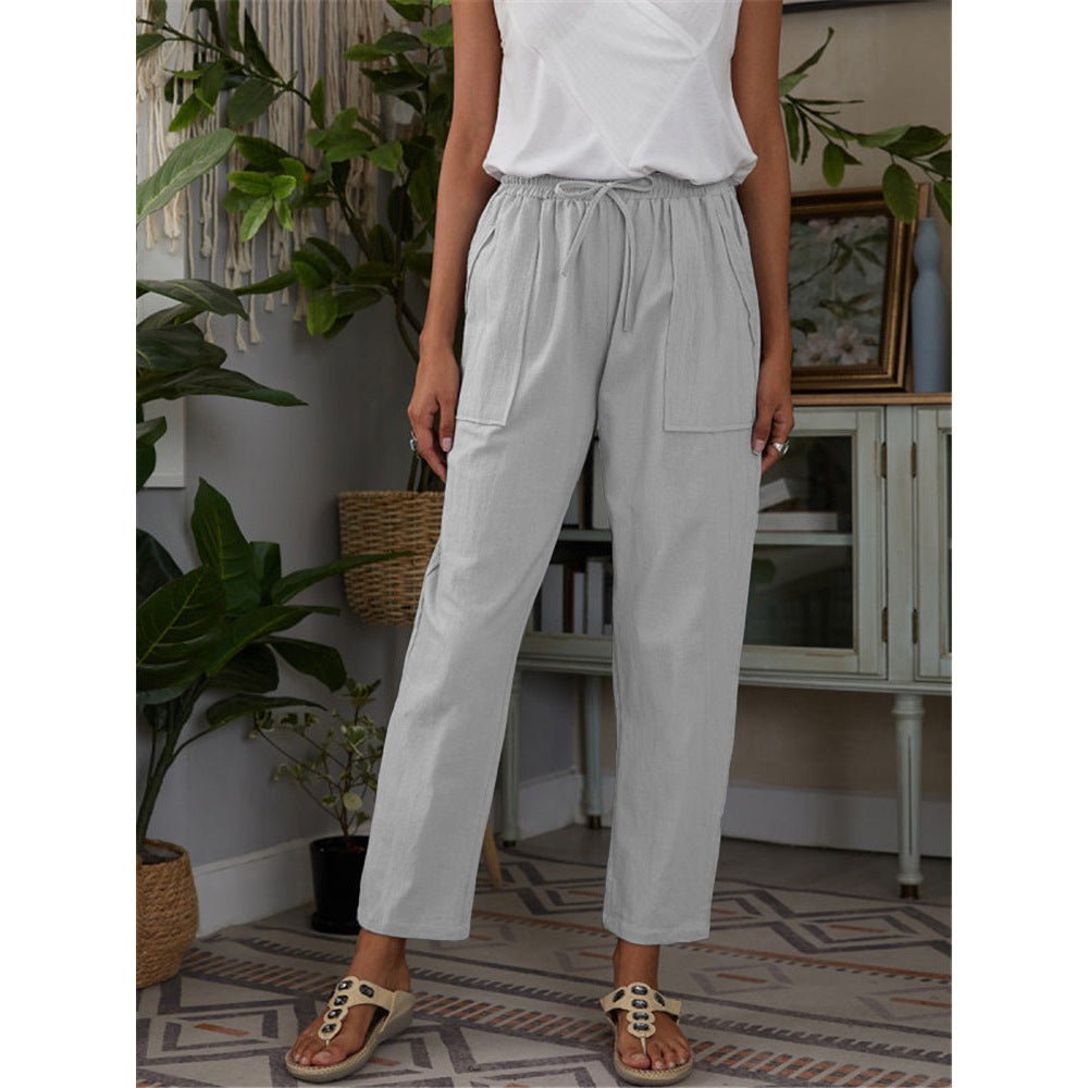 Casual Elastic Waist Straight leg Slacks - THEONE APPAREL